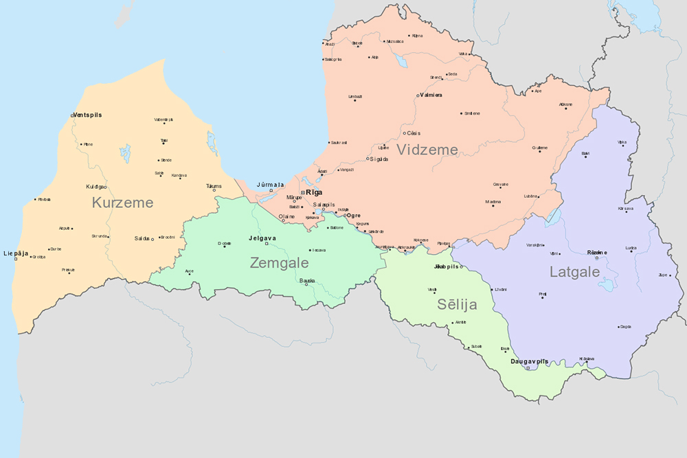 Есть ли у Латгалии границы и как её найти на карте?